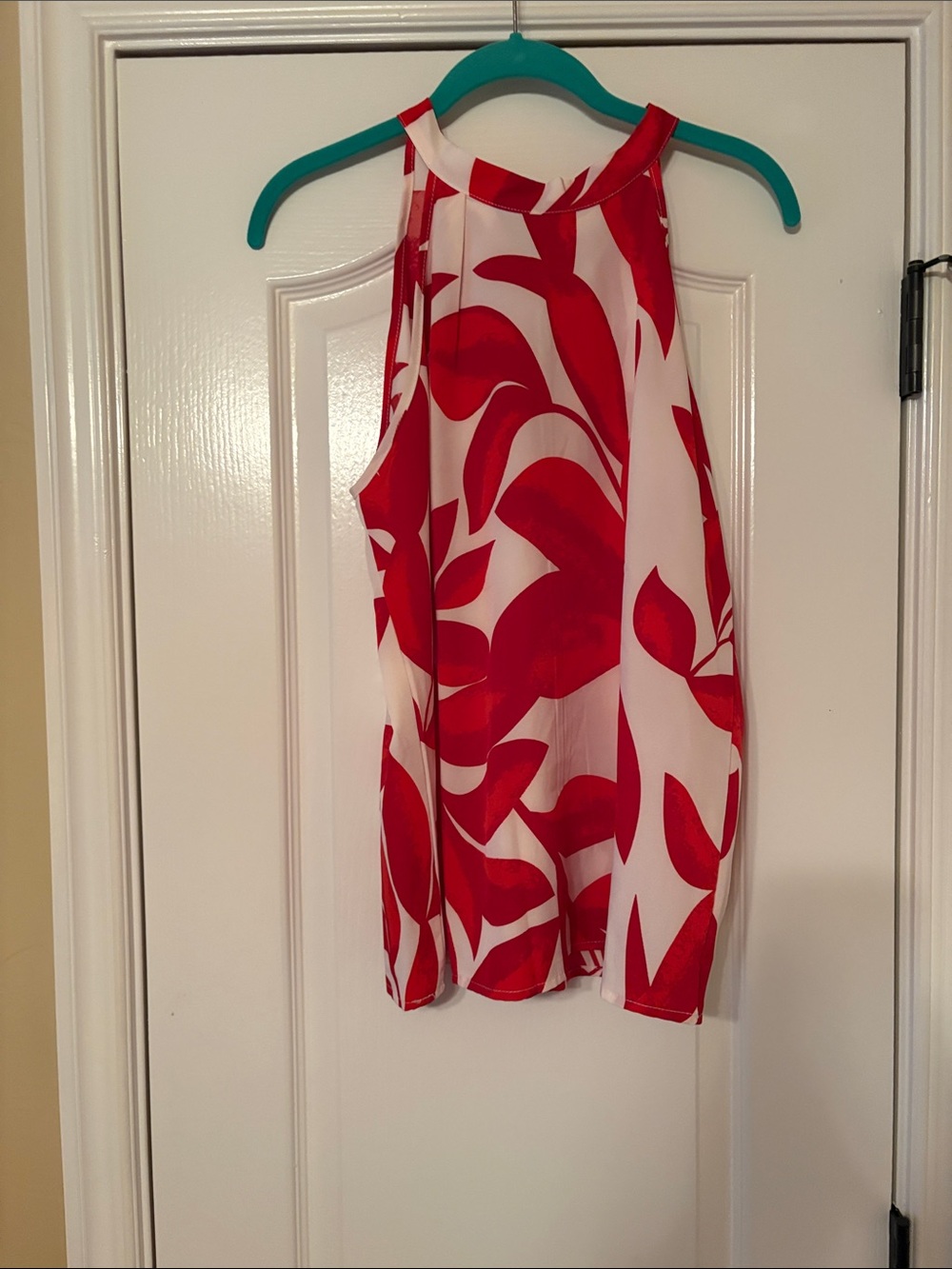Red and White Floral Halter Top